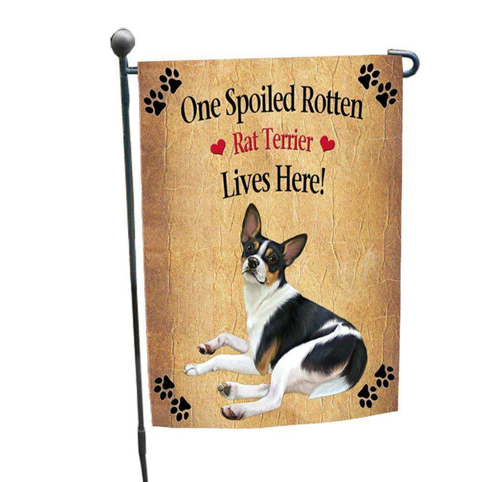 Rat Terrier Spoiled Rotten Dog Garden Flag