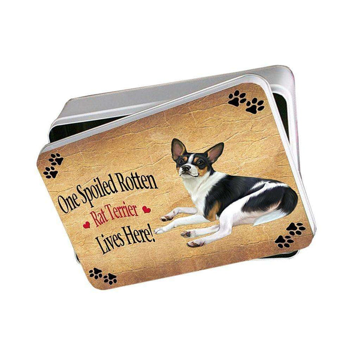 Rat Terrier Spoiled Rotten Dog Photo Storage Tin