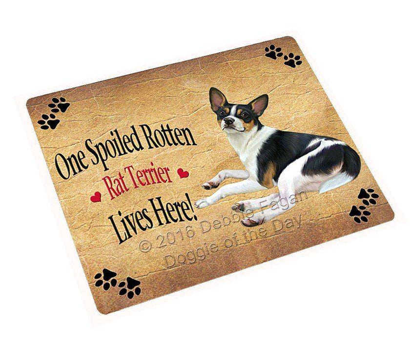 Rat Terrier Spoiled Rotten Dog Tempered Cutting Board