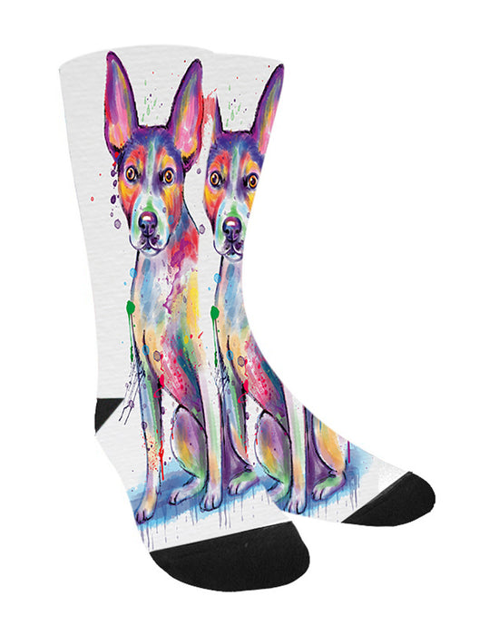 Watercolor Rat Terrier Dog Women's Casual Socks