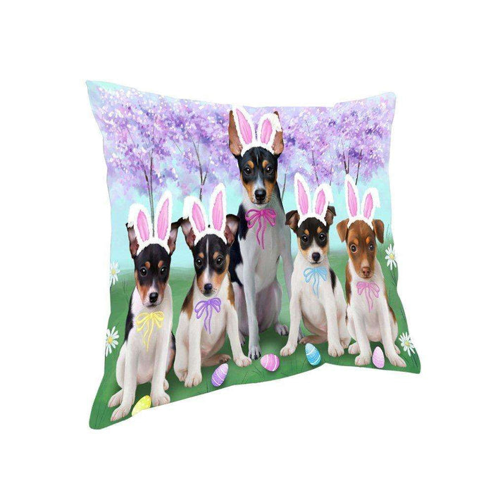 Rat Terriers Dog Easter Holiday Pillow PIL53312