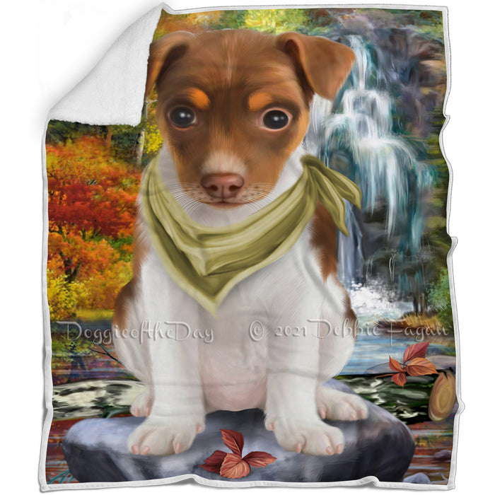 Scenic Waterfall Rat Terrier Dog Blanket BLNKT84108