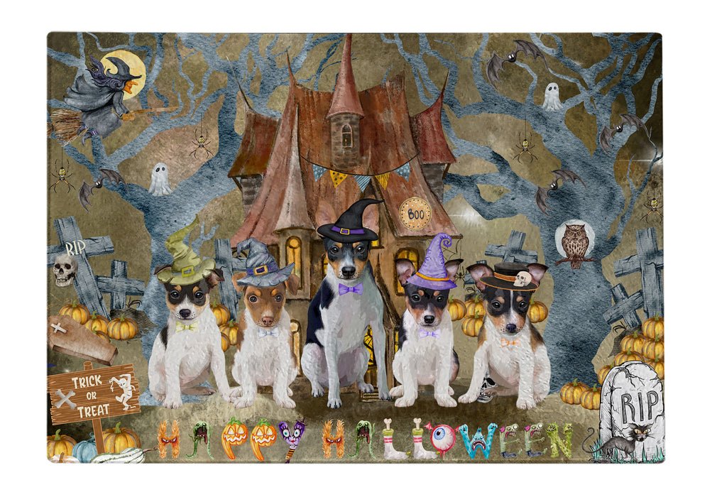 Rat Terrier Kitchen Cutting Board, Tempered Glass Scratch and Stain Resistant, Easy To Clean, Explore a Variety of Designs, Personalized, Custom, Pet and Dog Lovers Gift