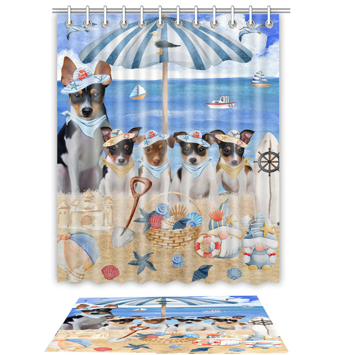 Rat Terrier Shower Curtain with Bath Mat Set: Explore a Variety of Designs, Personalized, Custom, Curtains and Rug Bathroom Decor, Dog and Pet Lovers Gift