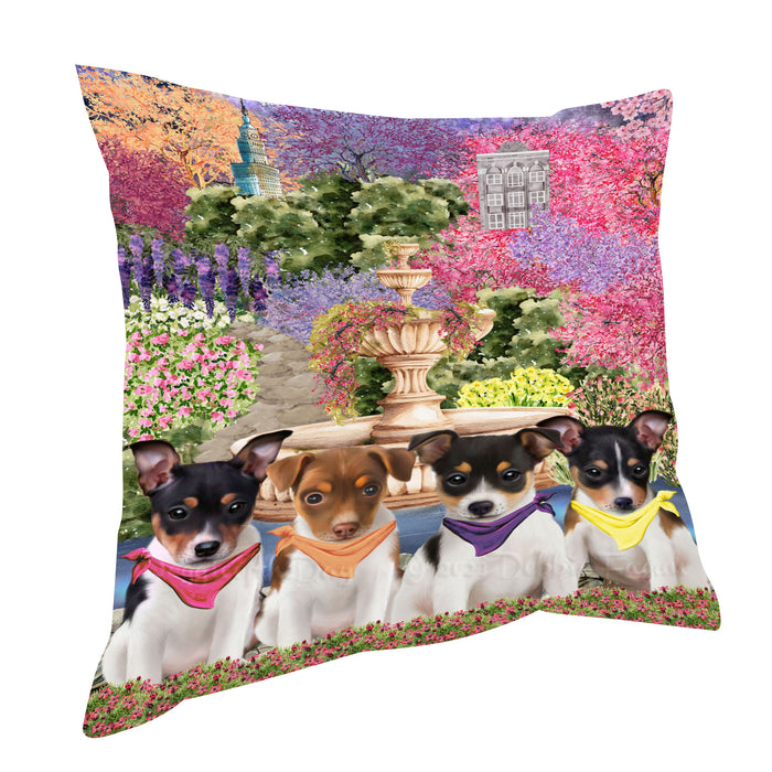 Rat Terrier Pillow, Cushion Throw Pillows for Sofa Couch Bed, Explore a Variety of Designs, Custom, Personalized, Dog and Pet Lovers Gift