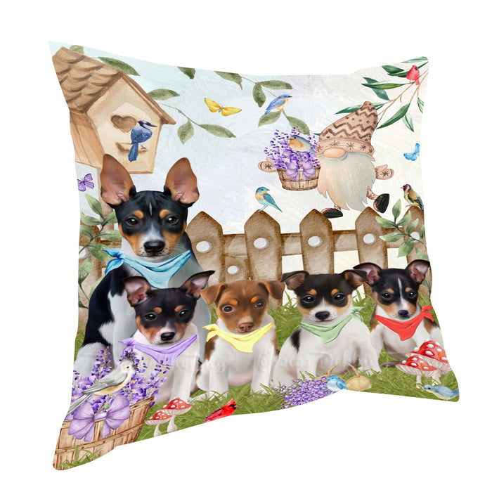 Rat Terrier Pillow, Cushion Throw Pillows for Sofa Couch Bed, Explore a Variety of Designs, Custom, Personalized, Dog and Pet Lovers Gift
