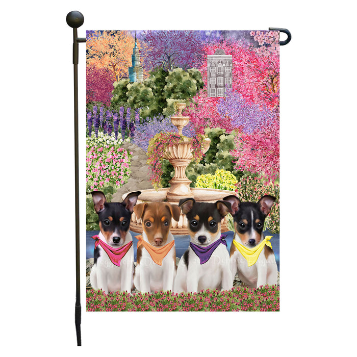 Rat Terrier Dogs Garden Flag: Explore a Variety of Designs, Weather Resistant, Double-Sided, Custom, Personalized, Outside Garden Yard Decor, Flags for Dog and Pet Lovers