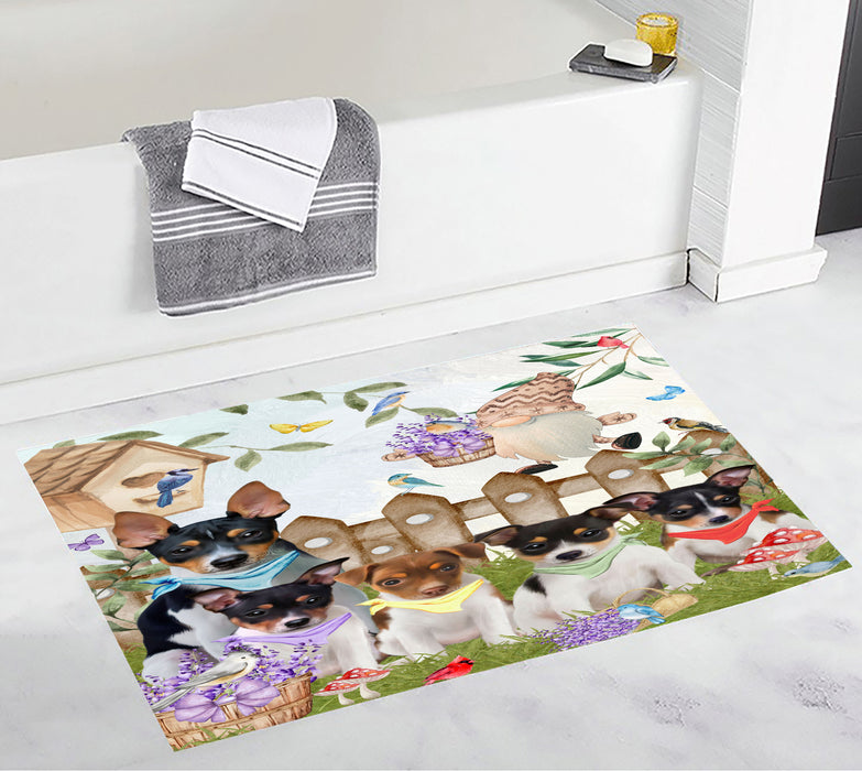 Rat Terrier Custom Bath Mat, Explore a Variety of Personalized Designs, Anti-Slip Bathroom Pet Rug Mats, Dog Lover's Gifts