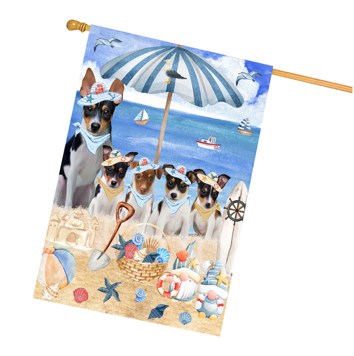 Rat Terrier Dogs House Flag, Double-Sided Home Outside Yard Decor, Explore a Variety of Designs, Custom, Weather Resistant, Personalized, Gift for Dog and Pet Lovers