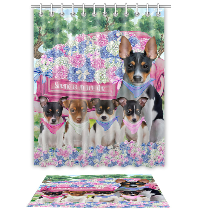 Rat Terrier Shower Curtain & Bath Mat Set, Bathroom Decor Curtains with hooks and Rug, Explore a Variety of Designs, Personalized, Custom, Dog Lover's Gifts