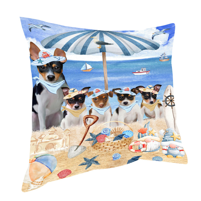 Rat Terrier Throw Pillow: Explore a Variety of Designs, Cushion Pillows for Sofa Couch Bed, Personalized, Custom, Dog Lover's Gifts
