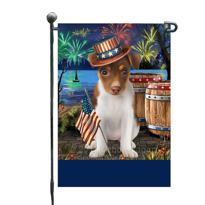 Personalized 4th of July Firework Rat Terrier Dog Custom Garden Flags GFLG-DOTD-A58038