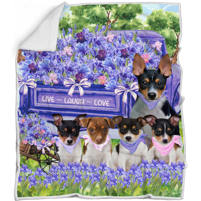Rat Terrier Bed Blanket, Explore a Variety of Designs, Custom, Soft and Cozy, Personalized, Throw Woven, Fleece and Sherpa, Gift for Pet and Dog Lovers