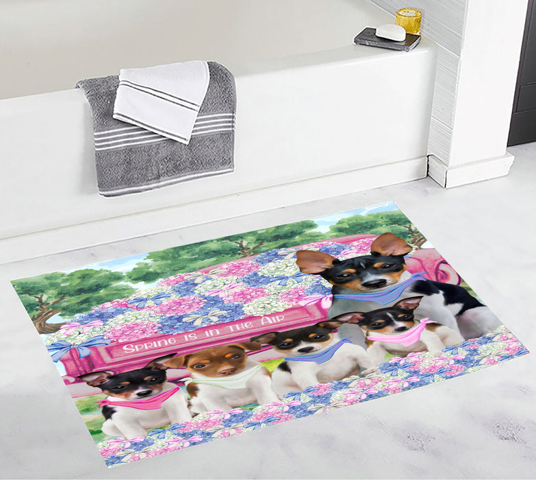 Rat Terrier Bath Mat: Explore a Variety of Designs, Personalized, Anti-Slip Bathroom Halloween Rug Mats, Custom, Pet Gift for Dog Lovers