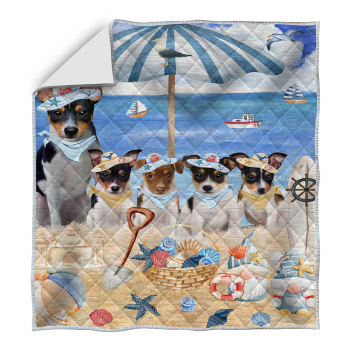 Rat Terrier Bedding Quilt, Bedspread Coverlet Quilted, Explore a Variety of Designs, Custom, Personalized, Pet Gift for Dog Lovers