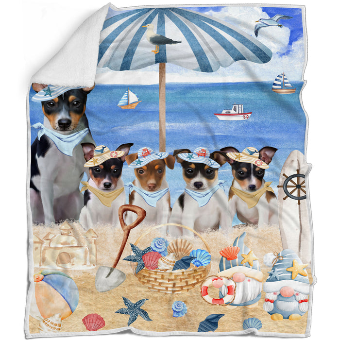 Rat Terrier Bed Blanket, Explore a Variety of Designs, Custom, Soft and Cozy, Personalized, Throw Woven, Fleece and Sherpa, Gift for Pet and Dog Lovers
