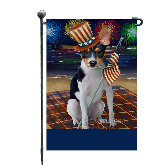 Personalized 4th of July Firework Rat Terrier Dog Custom Garden Flags GFLG-DOTD-A58034