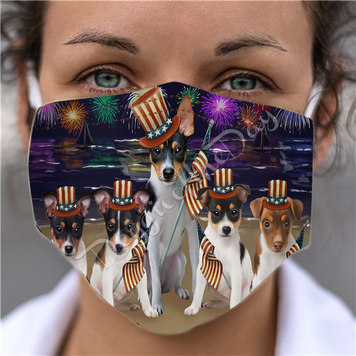 4th of July Independence Day Rat Terrier Dogs Face Mask FM49430