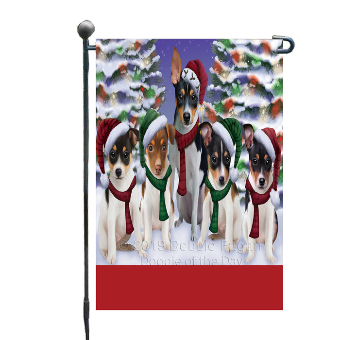 Personalized Christmas Happy Holidays Rat Terrier Dogs Family Portraits Custom Garden Flags GFLG-DOTD-A59139
