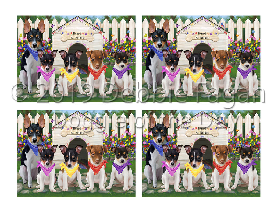 Spring Dog House Rat Terrier Dogs Placemat