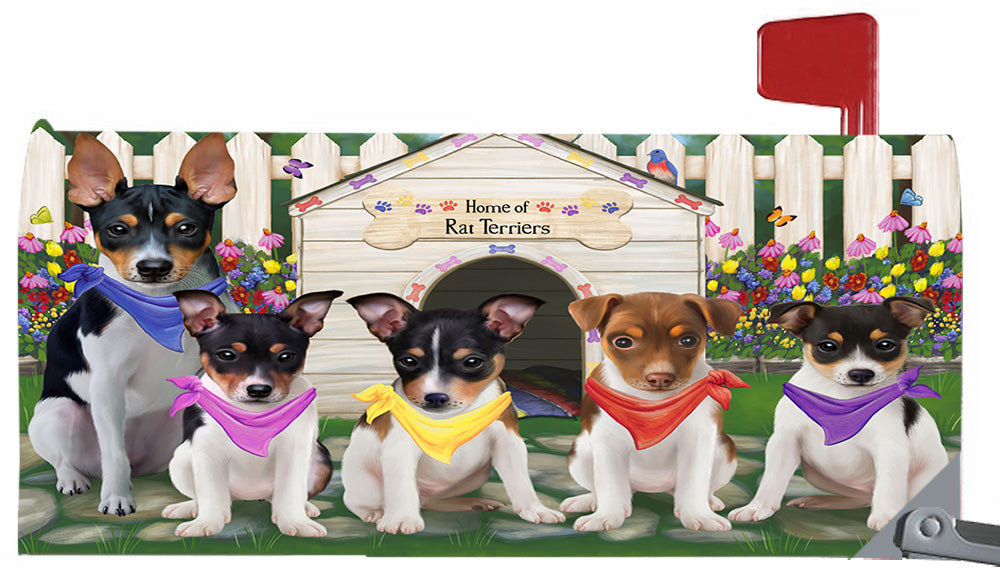 Spring Dog House Rat Terrier Dogs Magnetic Mailbox Cover MBC48666