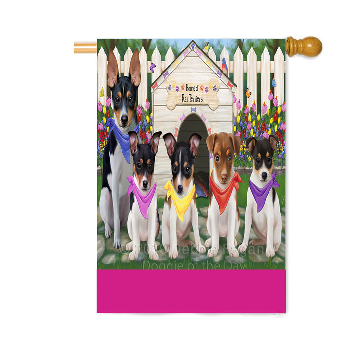 Personalized Spring Dog House Rat Terrier Dogs Custom House Flag FLG-DOTD-A63015