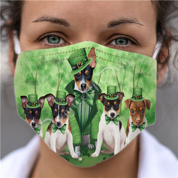 St. Patricks Day Irish Rat Terrier Dogs Face Mask FM50177