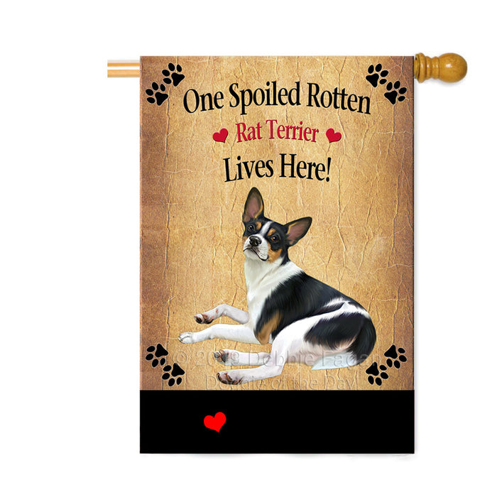 Personalized Spoiled Rotten Rat Terrier Dog Custom House Flag FLG-DOTD-A63301