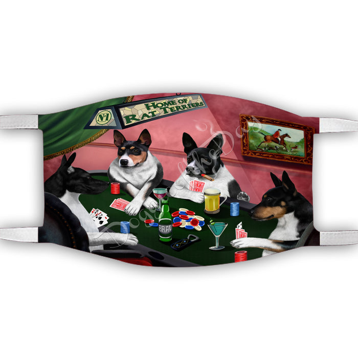 Home of Rat Terrier Dogs Playing Poker Face Mask FM49813