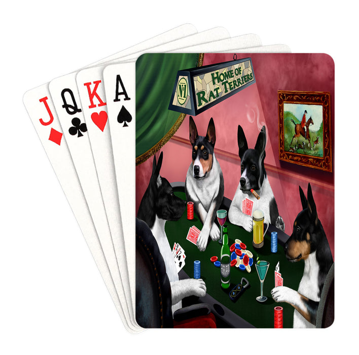 Home of Rat Terrier Dogs Playing Poker Playing Card Decks