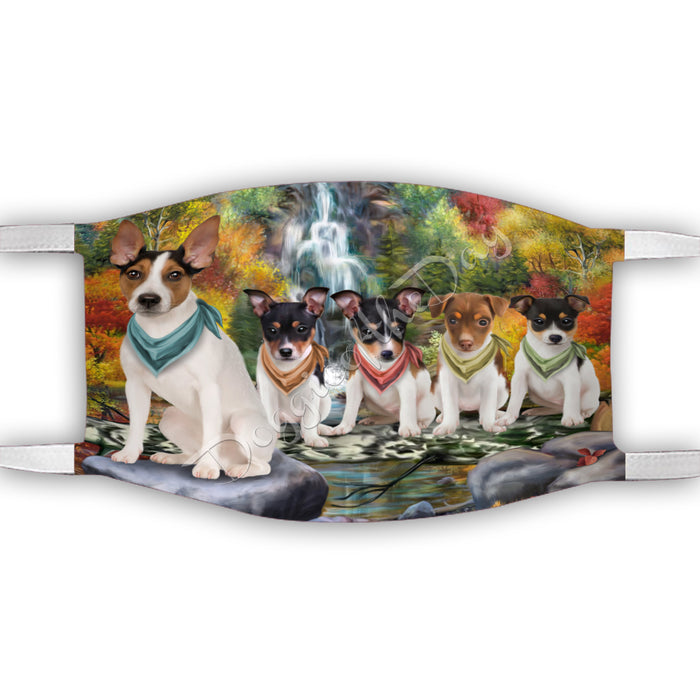 Scenic Waterfall Rat Terrier Dogs Face Mask FM49328