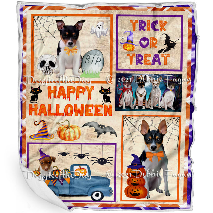 Happy Halloween Trick or Treat Rat Terrier Dogs Blanket BLNKT143775