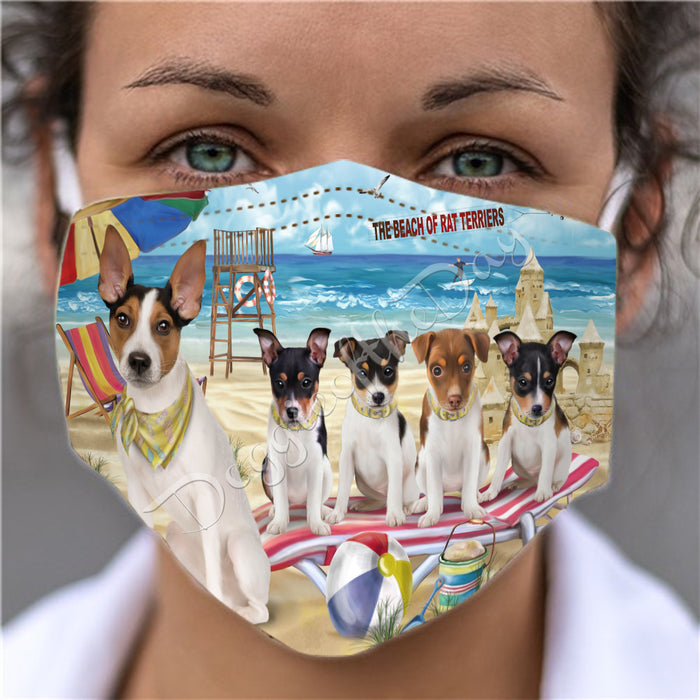 Pet Friendly Beach Rat Terrier Dogs Face Mask FM49128