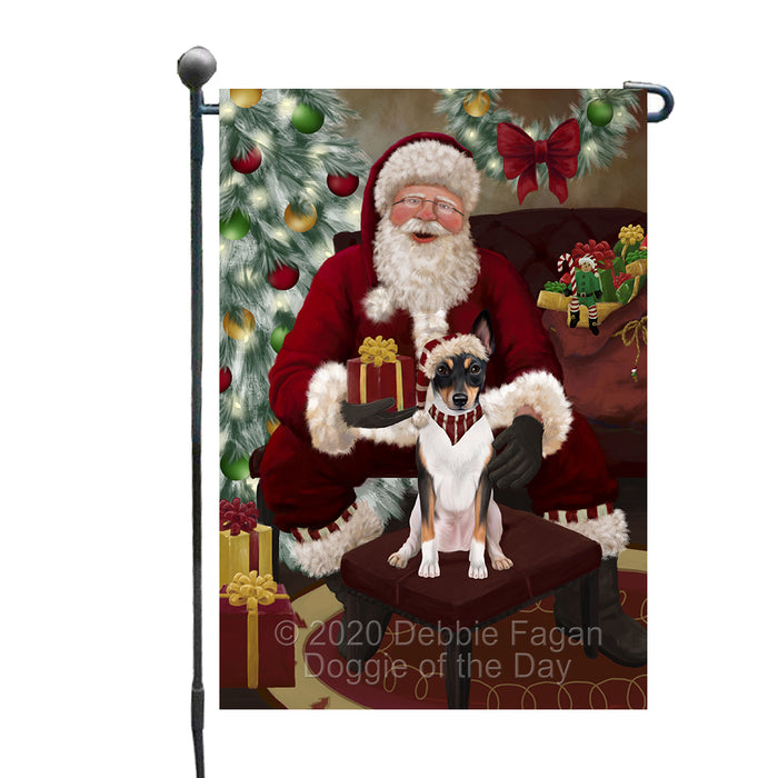 Santa's Christmas Surprise Rat Terrier Dog Garden Flag GFLG66774
