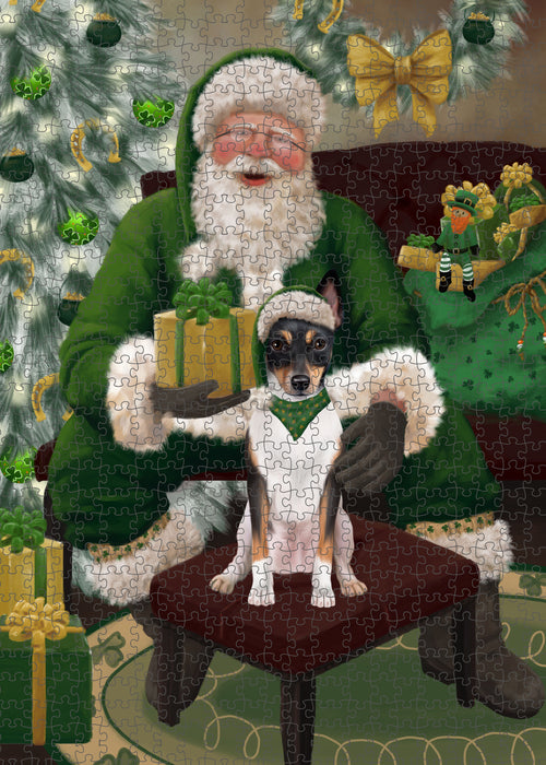Christmas Irish Santa with Gift and Rat Terrier Dog Puzzle  PUZL100536