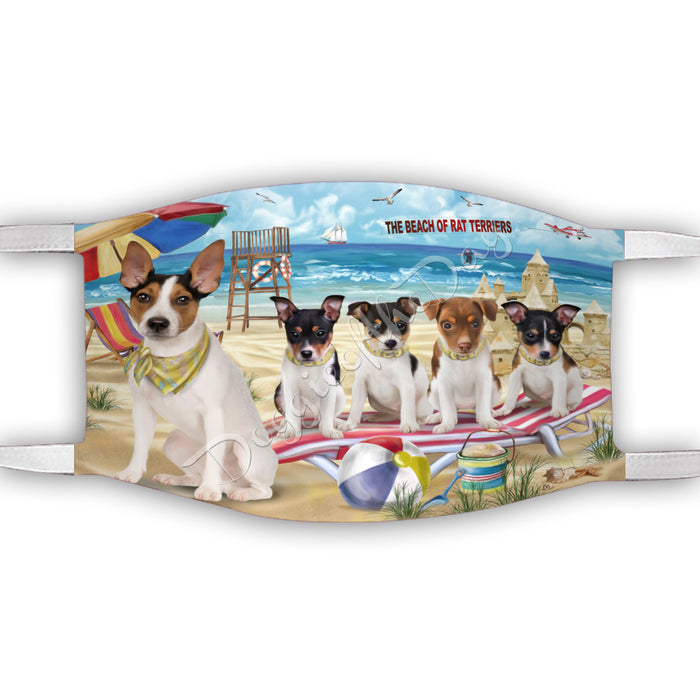 Pet Friendly Beach Rat Terrier Dogs Face Mask FM49128