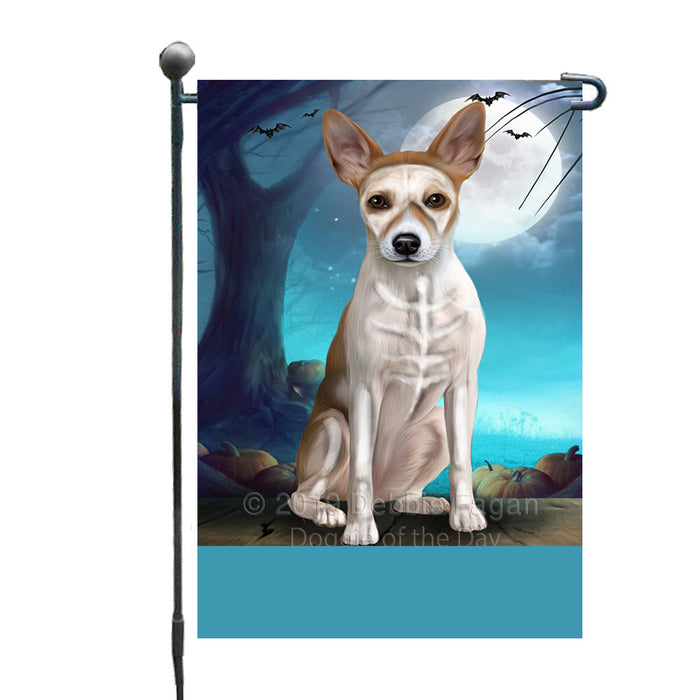 Personalized Happy Halloween Trick or Treat Rat Terrier Dog Skeleton Custom Garden Flag GFLG64538