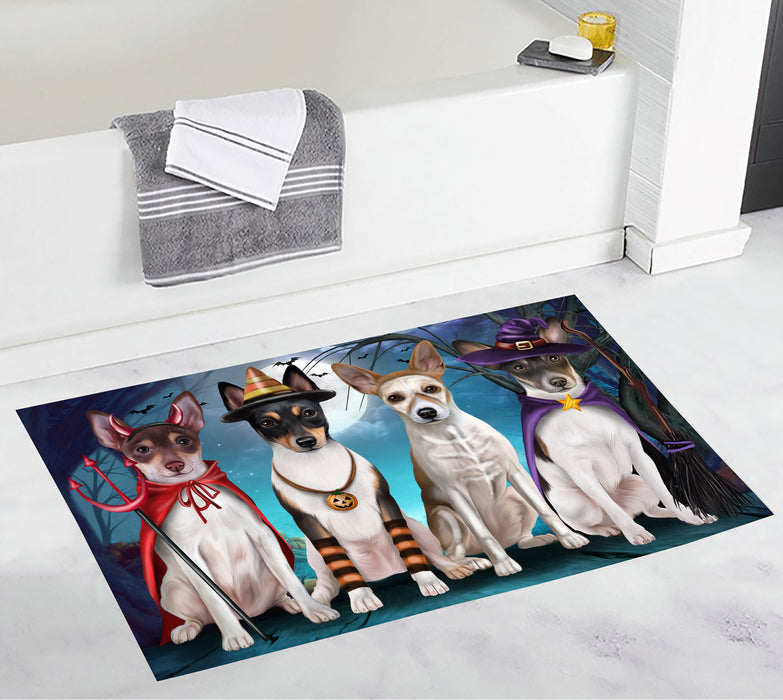 Halloween Trick or Teat Rat Terrier Dogs Bath Mat