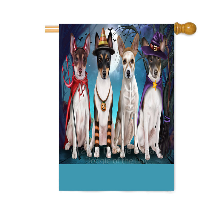 Personalized Happy Halloween Trick or Treat Rat Terrier Dogs Custom House Flag FLG64062