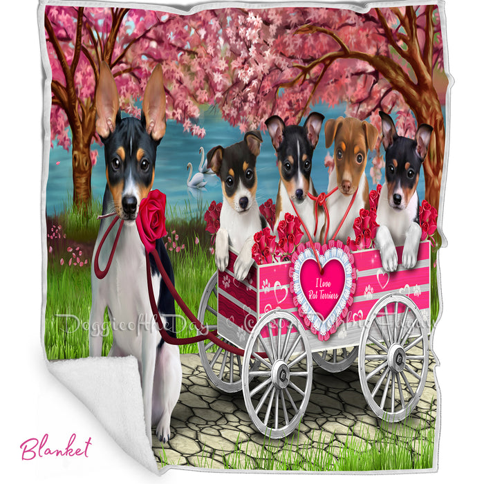 Mother's Day Gift Basket Rat Terrier Dogs Blanket, Pillow, Coasters, Magnet, Coffee Mug and Ornament