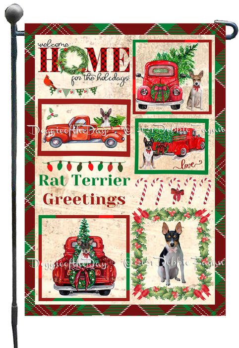 Welcome Home for Christmas Holidays Rat Terrier Dogs Garden Flag GFLG67035