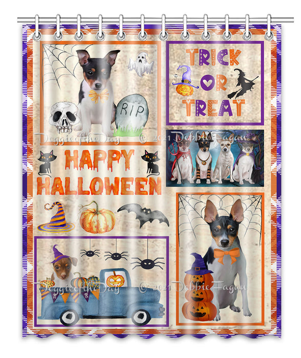 Happy Halloween Trick or Treat Rat Terrier Dogs Shower Curtain Bathroom Accessories Decor Bath Tub Screens