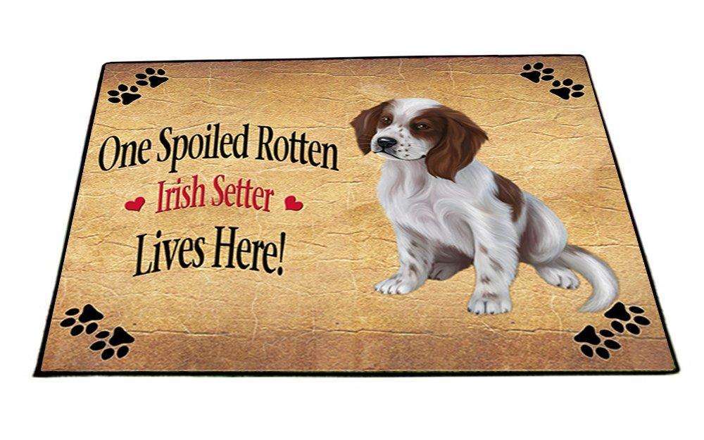 Red And White Irish Setter Puppy Spoiled Rotten Dog Indoor/Outdoor Floormat