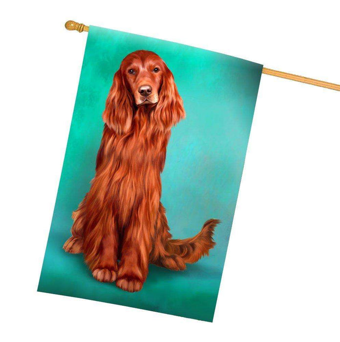 Red Irish Setter Dog All Weather House Flag