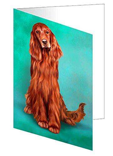 Red Irish Setter Dog Handmade Artwork Assorted Pets Greeting Cards and Note Cards with Envelopes for All Occasions and Holiday Seasons