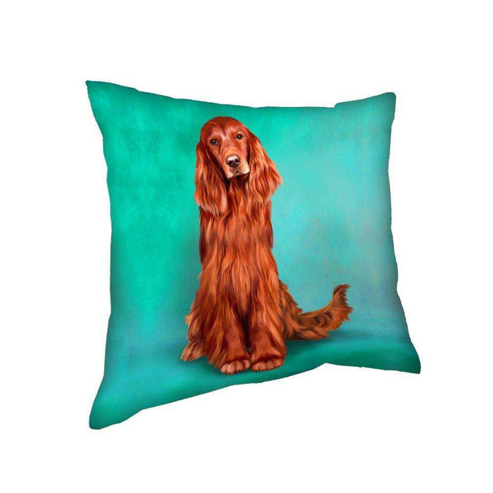 Red Irish Setter Dog Throw Pillow
