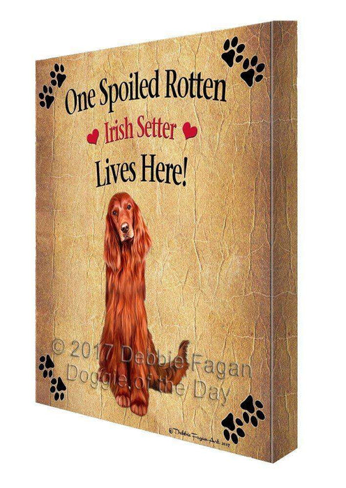 Red Irish Setter Spoiled Rotten Dog Canvas Wall Art D566