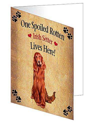 Red Irish Setter Spoiled Rotten Dog Handmade Artwork Assorted Pets Greeting Cards and Note Cards with Envelopes for All Occasions and Holiday Seasons