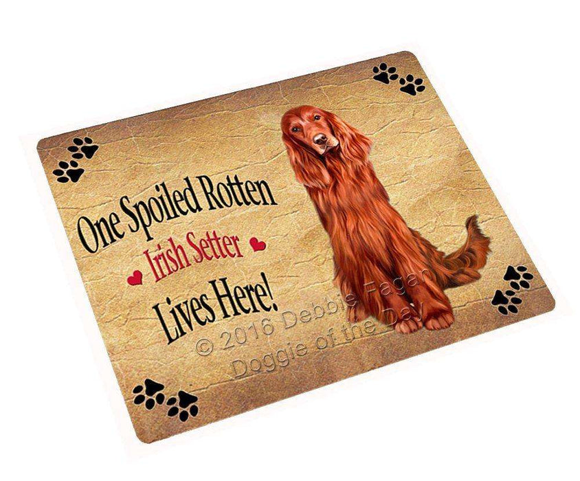 Red Irish Setter Spoiled Rotten Dog Tempered Cutting Board