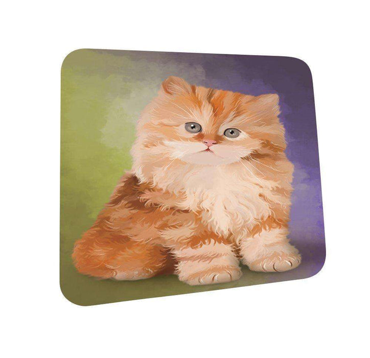 Red Persian Kitten Cat Coasters Set of 4